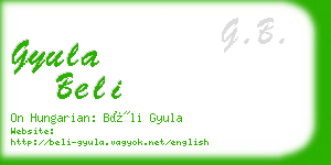 gyula beli business card